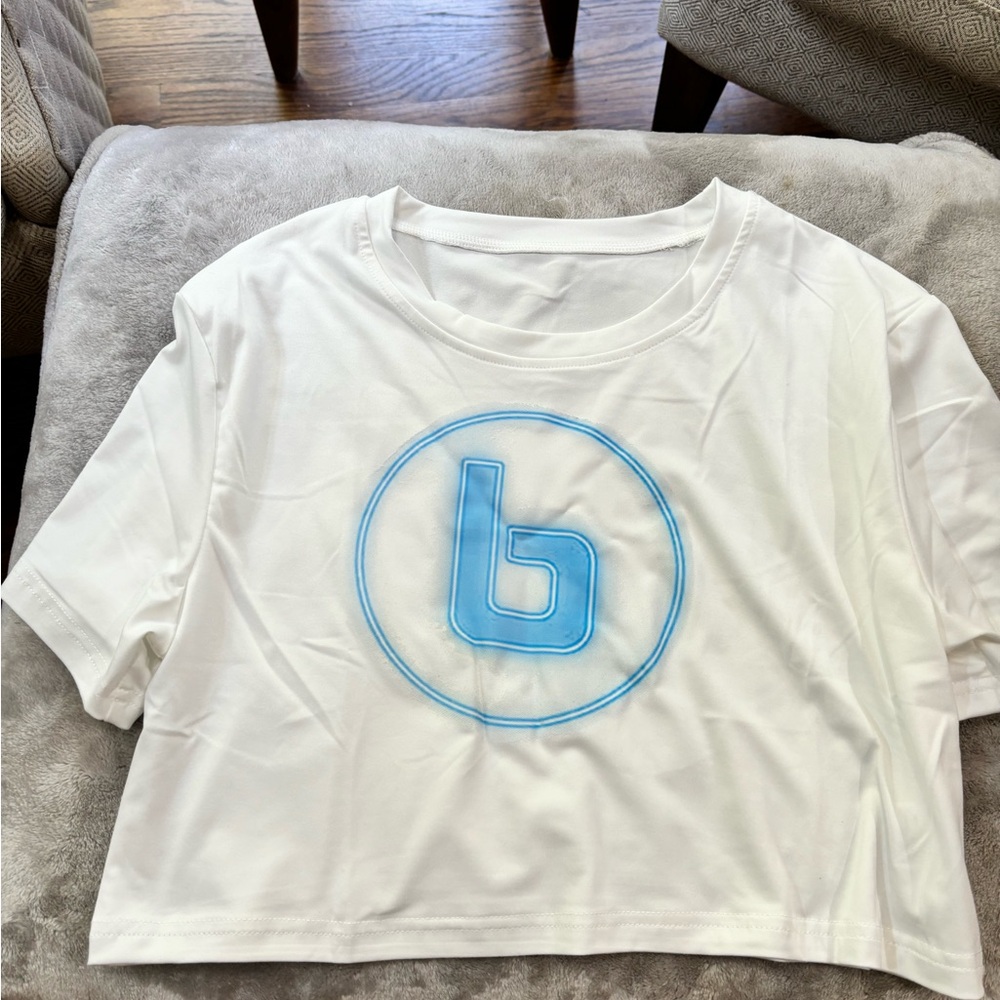 Burn Boot Camp Shirt Size Small White Crop Top